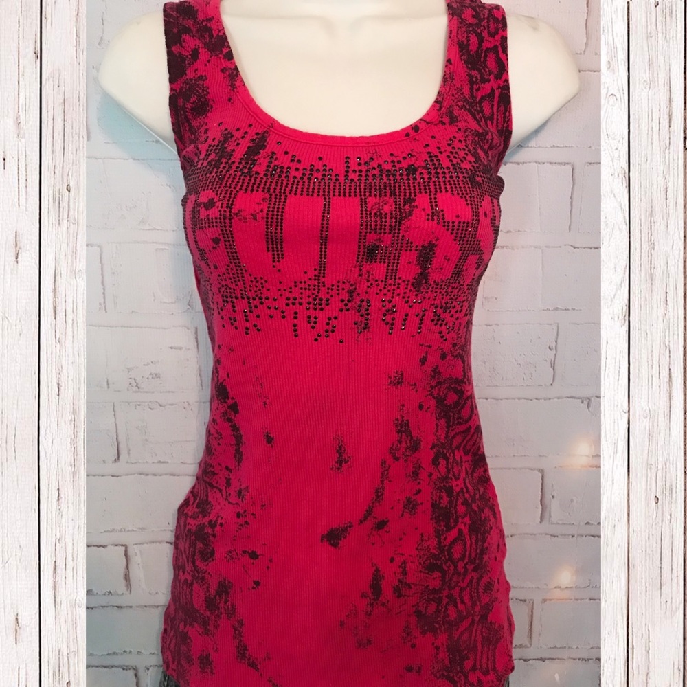 💥GUESS JEANS💥 TANK TOP EMBELLISHED AND RIBBED